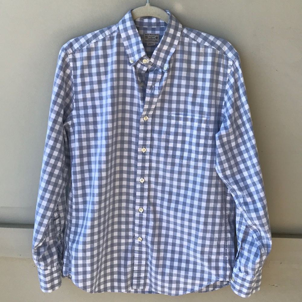 J. Crew Gray and White Mens Button Down